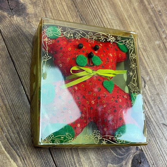 Vintage 1983 Giftco plush teddy bear Christmas tree ornament - Picture 4 of 5